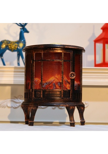 Retro Şömine Fener Noel Dekorasyonu Diğer Beyaz