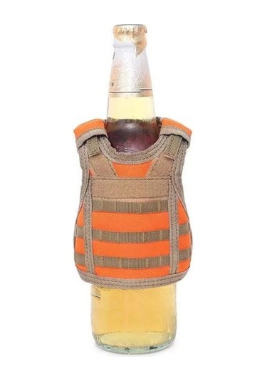 Bira Şişesi Yelek Kapağı Askeri Mini Minyatür Yelek Şişe İçecek Kol Şişe Kutuları Yelek Ayarlanabilir Omuz Askıları İçecek Kapağı A