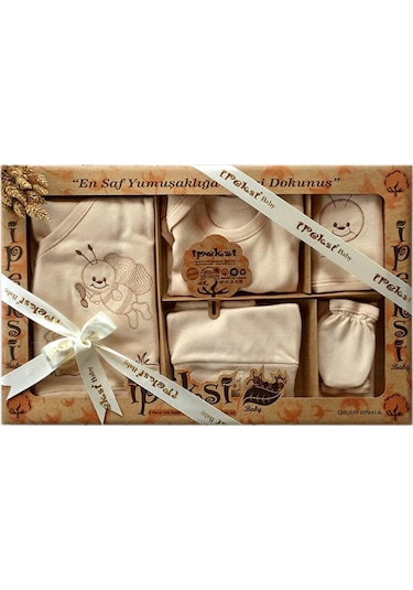 Yeni Doğan Erkek Kız Bebek Zıbın Seti 8'li Organik 0-4 Ay Hastane Çok Renkli