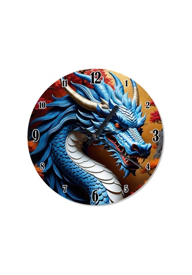 Mavi Ejderha Özel Tasarım Duvar Saati Duvar Saati