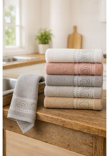 6'lı Mutfak Havlusu Seti 30x50 Cm %100 Pamuklu Derya Çok Renkli