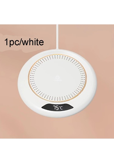 Willowhaven Beyaz Dairesel Usb Kahve Isıtıcı: 3 Ayar, 24 Saat Isıtma, Seyahat Tipi