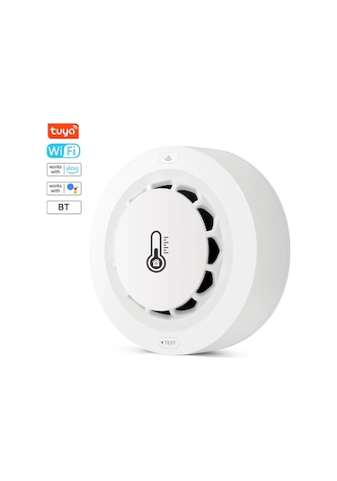 Folinda Wifi Ve Bluetooth İle Bağlı Akıllı Duman Alarmı, Sıcaklık-nem Sensörü, Telefon Uygulaması Uyarıları, Alexa Ve Google Home Desteği