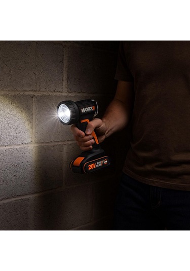 Worx Wx025.9 20volt 160/350 Lümen Profesyonel Çok Fonksiyonlu Led Fener Akü Dahil Değildir Sarı