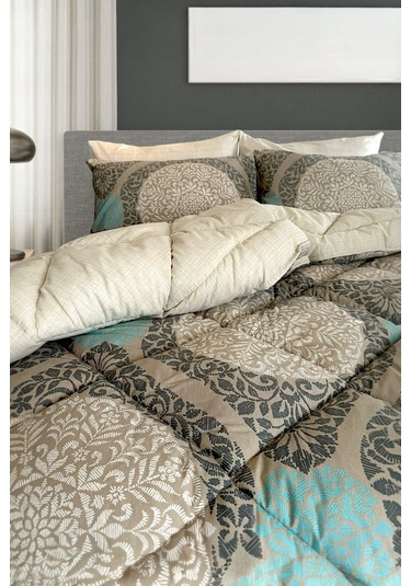 Alla Turca 4 Yastık Kılıflı Çift Taraflı Desenli Uyku Seti-azure Bej