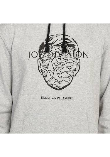 Bant Giyim - Joy Division Gri Kapşonlu Erkek Sweatshirt Hoodie