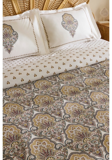 Karaca Home Cherly %100 Pamuk Tek Kişilik Pike Takımı Hardal Hardal