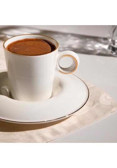 Nehir Hillary 6 Kişilik 12 Parça Porselen Kahve Fincan Takımı