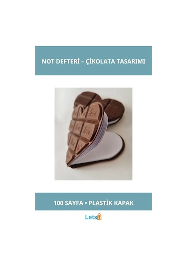 Kalp Tasarımlı Çikolata Not Defteri 100 Sayfa Çok Renkli