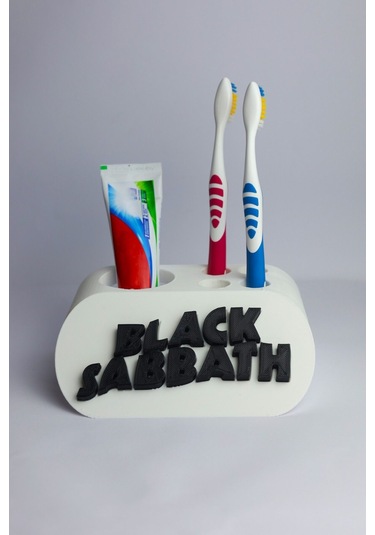 Black Sabbath - Dekoratif Diş Fırçalık Beyaz