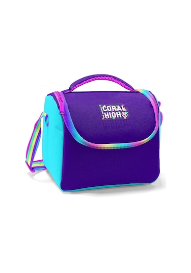 Coral High Rainbow Fermuarlı Mor Isı Yalıtımlı Beslenme Çantası - Kız Çocuk