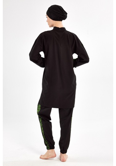 Spor Likra Tam Kapalı Tesettür Mayo Beth 1203 Siyah Siyah03 Siyah