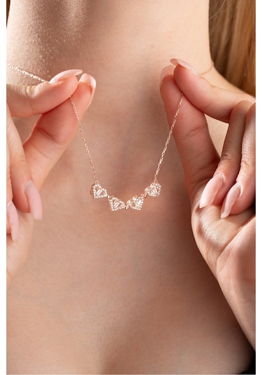 Nereze 925 Ayar Gümüş Işıklı Kutulu Mıknatıslı Açılır Kapanır Rose Yonca Kolye