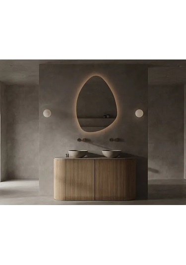 Fawdecor Led Üçgen Model Dekoratif Duvar Aynası 40x60 Gün Işığı