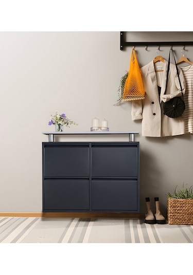 Kaser Metal 2+2'li Metal Ayakkabılık Antrasit
