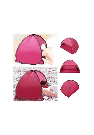 Dolıty Plaj Çadırı Bahçe Güneş Gölgelik Ekran Gölge Uv Koruyucu Gümüş Bez Kırmızı Çok Renkli