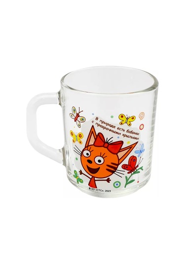 Nd Plej Çocuklar İçin Cam Bardak 230 Ml Üç Kedi İlginç Çocuk Cam Bardak, 230 Ml, Üç Kedi İlgilik Çocuk Cam Kadeh, 2 Gri