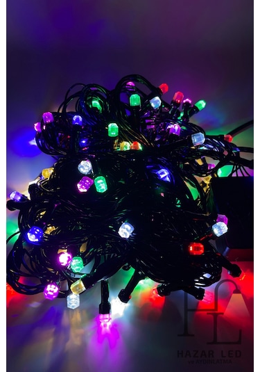 10 Metre 100 Ledli Rgb İp Led Eklemeli Fonksiyonlu Dekoratif Led Işık Yılbaşı Süsü Çam Ağacı Işığı Çok Renkli