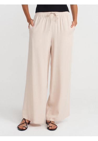 Dilvin 71623 Geniş Paça Pantolon-bej Bej