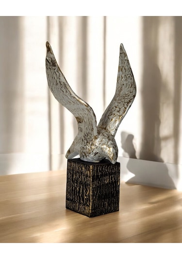 Soyut Kuş Dekoratif Obje Biblo Obje C 4194 - Beyaz