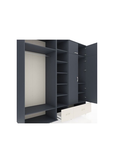 Kronos Dolap 12 Raflı 2 Çekmeceli 2 Askılı 220x59x243 Antrasit-antrasit/aytaşı Antrasıt/aytası Kronos Dolap 12 Raflı 2 Çekmeceli 2 Askılı 220x59x243 Antrasit-antrasit/aytaşı Antrasıt/aytası