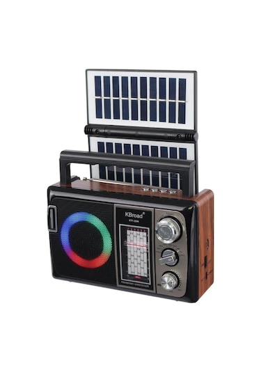 Kbroad Ktf-2208 Nostalji Solar Enerjili Güneş Panelli Fm Radyo Şarj Edilebilir