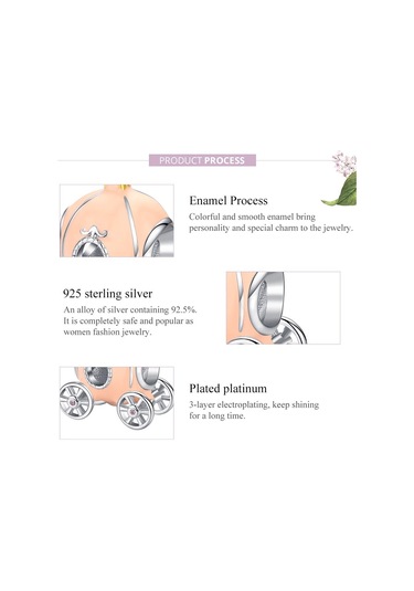 Wostu 925 Ayar Gümüş Pembe Kabak Sepeti Boncuk Zirkon Charms Fit Orijinal Bilezik Kolye Pembe Altın