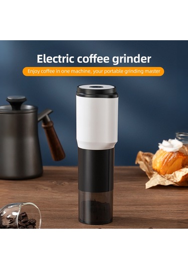 Ximistore9 Zt-005 Usb Şarjlı Taşınabilir Kahve Değirmeni: 5 Kademeli Ayarlı, Seramik Bıçaklı, Otomatik Durdurma, Şeffaf Hazneli, Kamp & Seyahat İçin İdeal. Diğer