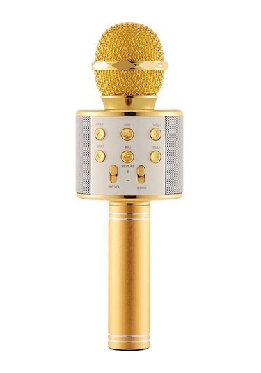 Torima Ws-858 Karaoke Mikrofon Aux Usb Ve Sd Kart Girişli Bluetooth Hoparlör Gold