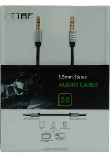 TTAF 3.5 MM Jack AUX Mikrofon ve Ses Kablosu 2 MT
