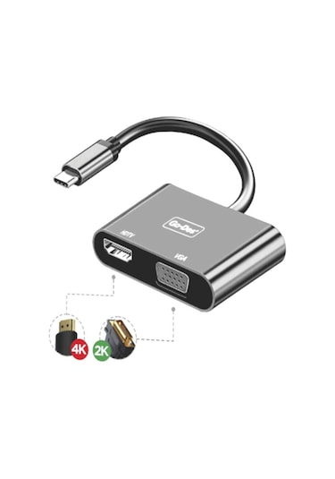 Go Des GD-8280 Type-C To HDTV+VGA Dönüştürücü - ZORE-262614