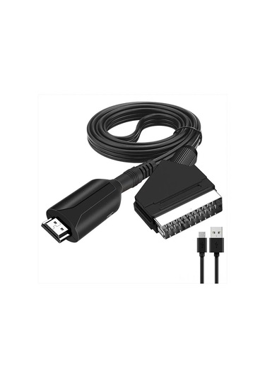 Mufunye Hdmı'den Scart'a 1080p Video Ses Dönüştürücü, Plug And Play, Pal/ntsc Desteği, 100cm Kablo, Abs Kasa