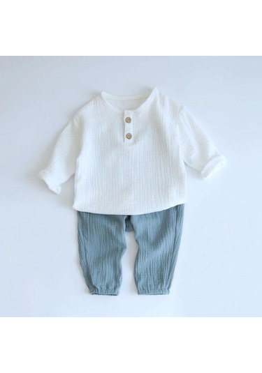 Siyah Bahar Erkek Bebek Giysileri Yürümeye Başlayan Yumuşak Pamuklu Uzun Kollu Tişört T-shirt + Pantolon 2 Adet Çocuklar Kıyafetler Siyah