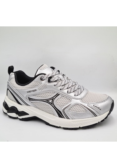Greyder 59218 Gümüş Renk Deri Kadın Sneaker Spor Ayakkabı Gümüş