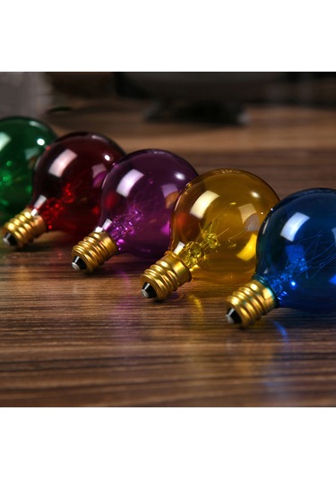 Skycity G40 Tungsten Ampuller 25 Adet - 5 Renkli, Ip44 Su Geçirmez, 220-240v 7w, E12 Bağlantı, Ev Bahçe Dekorasyon Işıkları