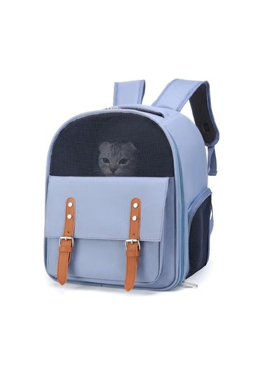 Açık Tasarımlı Seyahat Kedisi Sırt Çantası-b Mavi