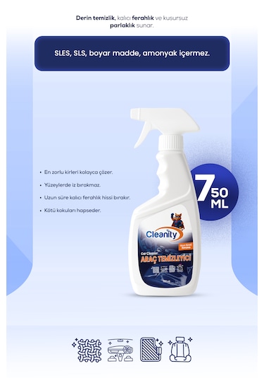 Araç Temizleyici - Car Cleaner 750 Ml Derinlemesine Temizlik Ve Uzun Süreli Ferahlık 1 Adet