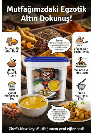 Chefs New Joy Curry Sauce Köri Sosu Köri Tozu 1 KG