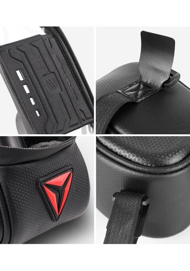 Didadodo 7 Su Geçirmez Dokunmatik Ekran Bisiklet Çantası Kadro Üstü Çanta Beyaz Beyaz