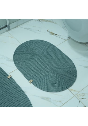Zengin Supla 2'li Banyo Paspas Set Antrasit
