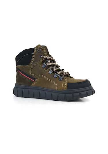 Rakerplus Hakiki Deri Kum Rengi Fermuarlı Erkek Çocuk Bot Bej - Kum