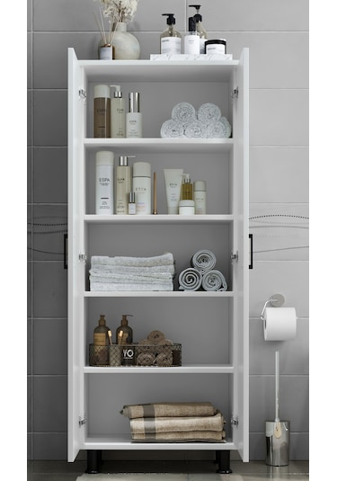 Teo Banyo Çok Amaçlı Dolap 5 Bölmeli Beyaz
