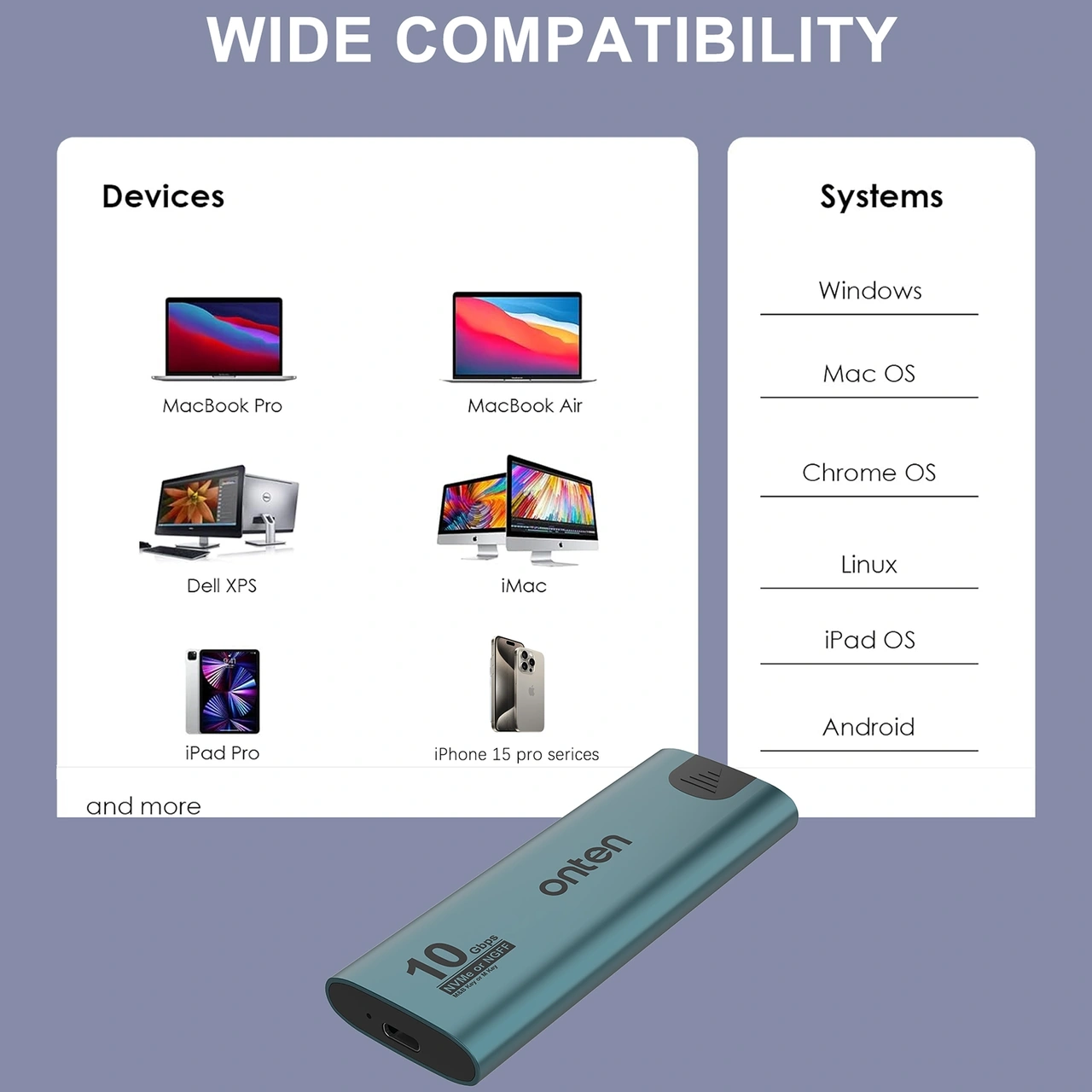Sones Onten Uca322+ 10gbps M.2 M-anahtar Nvme Ngff Ssd Muhafazası