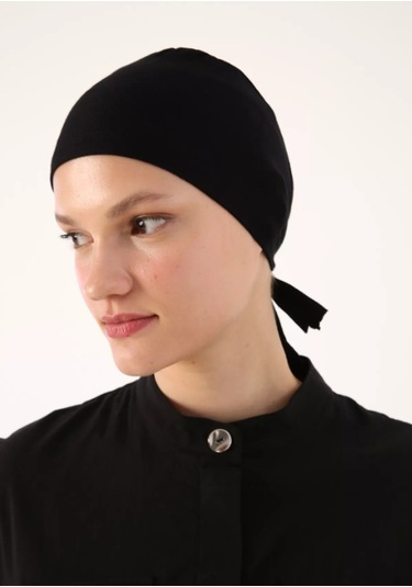 Dikişli Bağlamalı Penye Siyah Bone Siyah