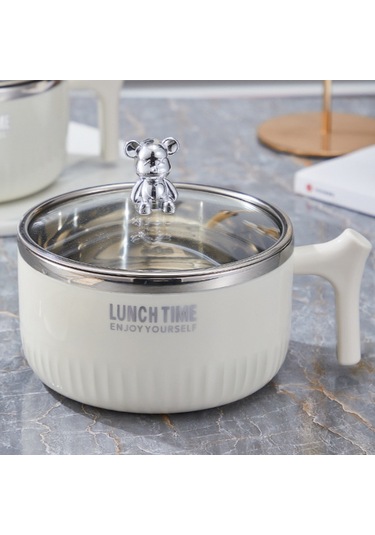 Tuomeng 304 Paslanmaz Çelik Hazır Erişte Kapaklı Kase, Saplı Yuvarlak Öğle Yemeği Kutusu, Yalıtımlı Öğle Yemeği Kutusu