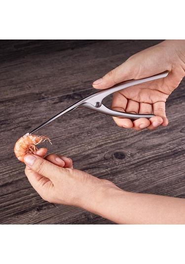 Paslanmaz Çelik Karides Soyucu Karides Deveiner Soyma Cihazı Yaratıcı Mutfak Aletleri Gümüş