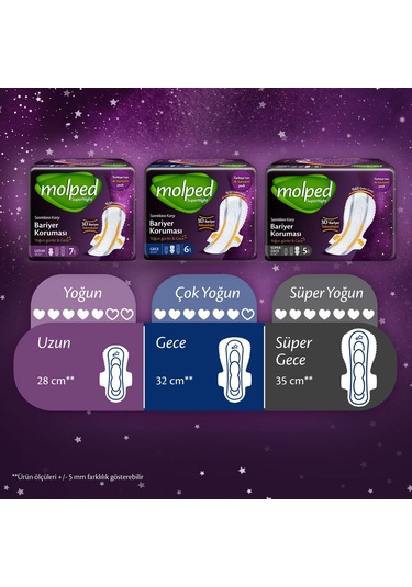 Molped Süpernight Hijyenik Ped Uzun Süper Avantaj Paketi 54 Adet