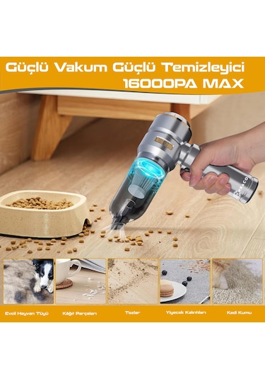 Enraco St-6659 Plus 16000pa Güçlü Portatif Taşınabilir Vakumlu Kablosuz Üflemeli Araç Süpürgesi