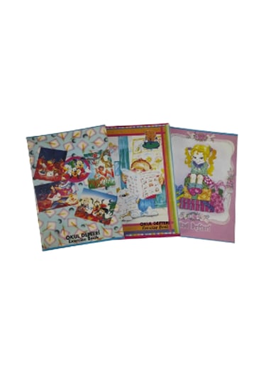 Defter 100 Yaprak Kareli A5 Karton Kapak Defter 3 Adet