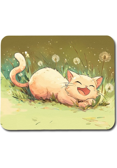 Karikatür Gülen Kedi Fare Altlığı
